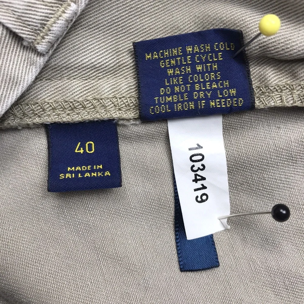 Vintage Polo Ralph Lauren Shorts Mens 40 Classic Tan PLEATED Chino 8